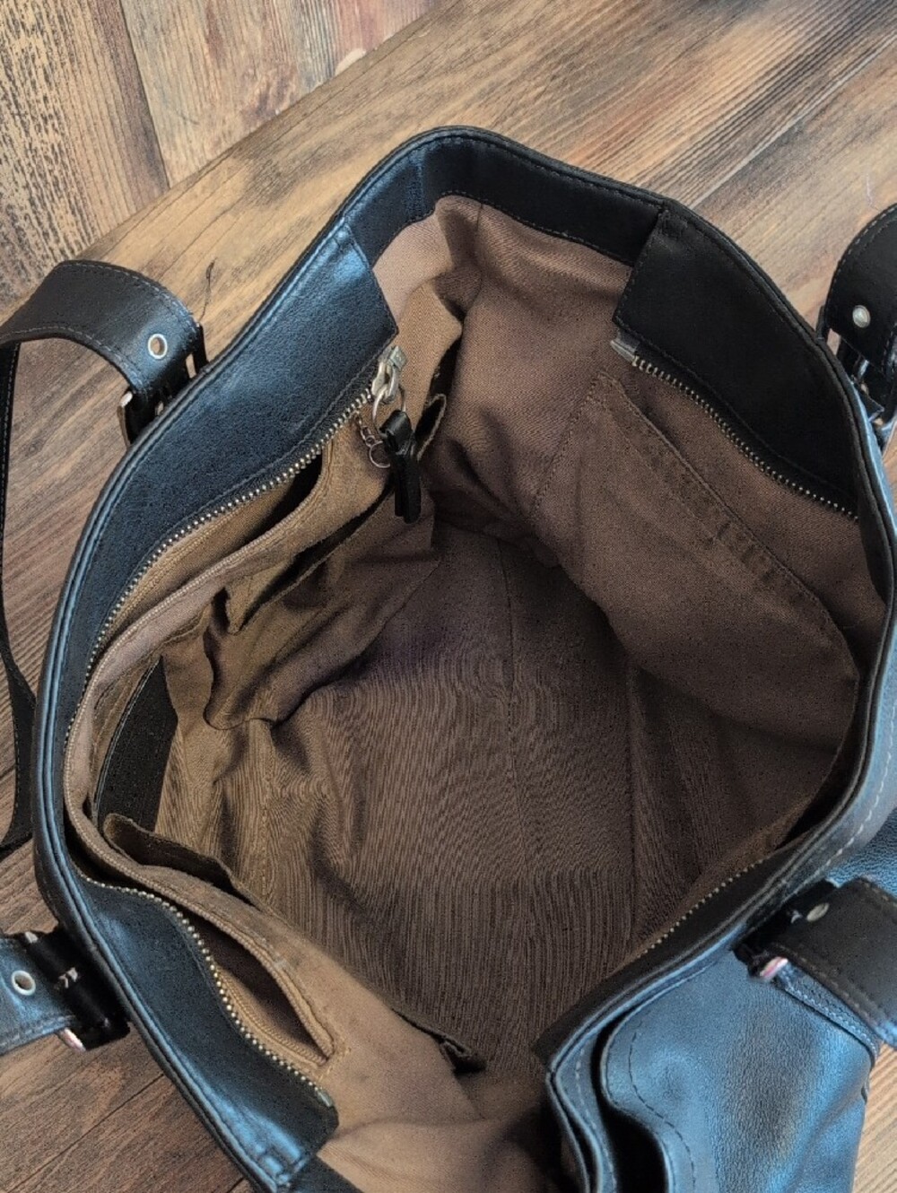 Coach F10288 Hampton Large Black Leather Shoulder Tote      M418 - Picture 5 of 8